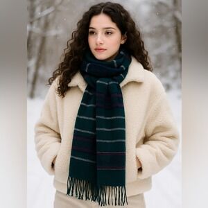 Vintage Aeropostale Aztec Scarf Southwestern Western Fringe Made in Italy